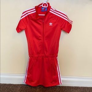 Red Addidas jumper LIKE NEW